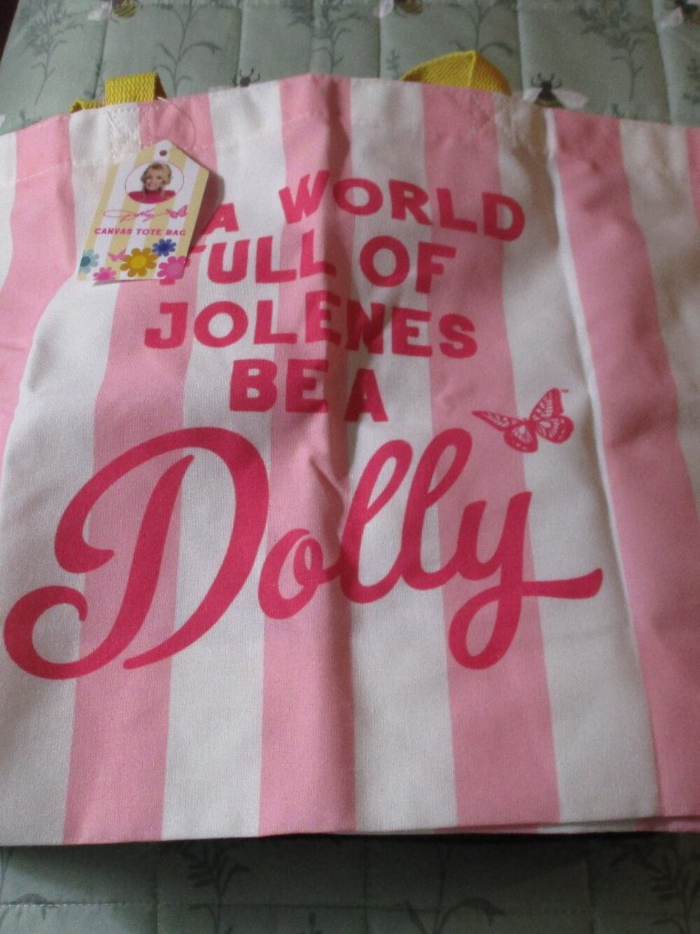 DG 2026 Dolly Parton Canvas Tote Bag In a World Full of Jolenes Be A Dolly NWT